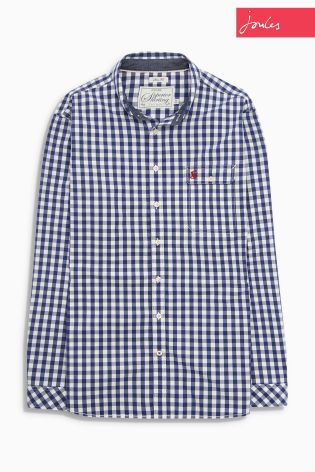 Navy Joules Gingham Slim Fit Shirt